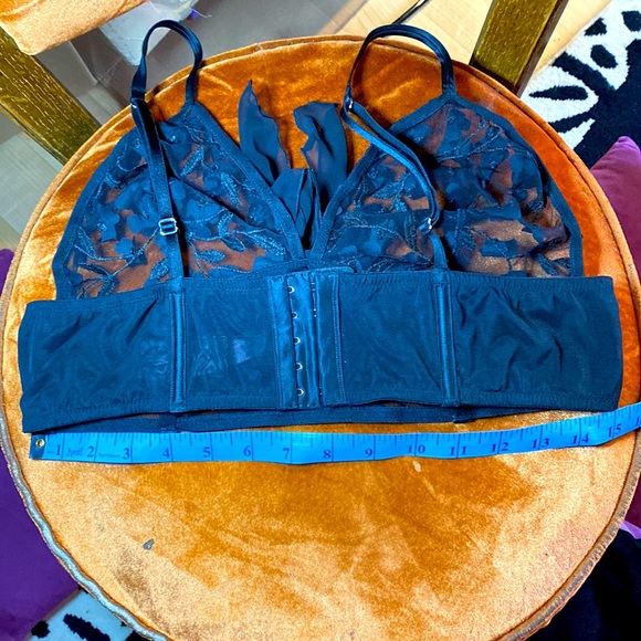 Black Mesh, long line triangle bra. Size XL - Picture 4 of 9